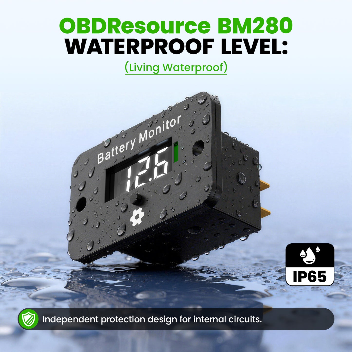 OBDResource BM280 12V-72V Super Battery Gauge