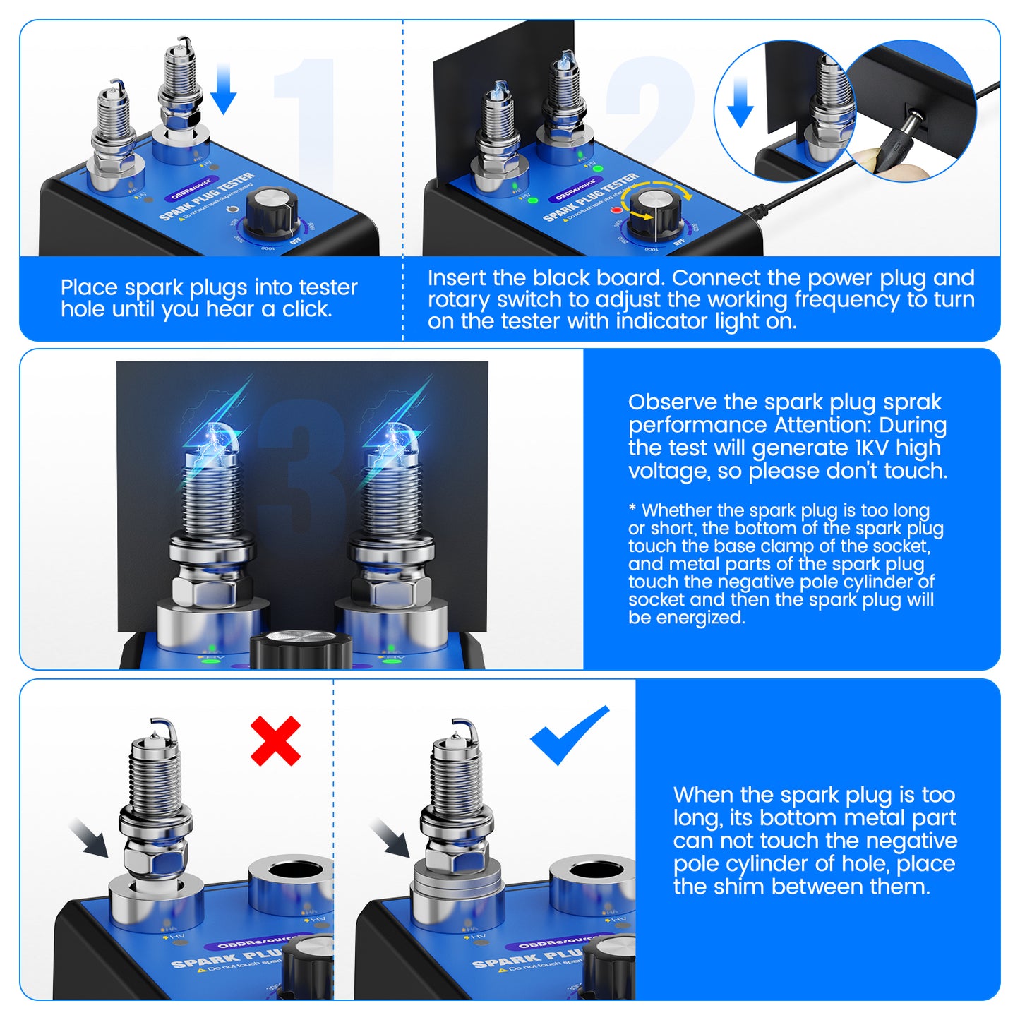 OBDResource ST100 Pro Spark Plug Tester – Professional Dual-Plug Ignition Diagnostic Tool with Wide Voltage Input - OBDResource USA