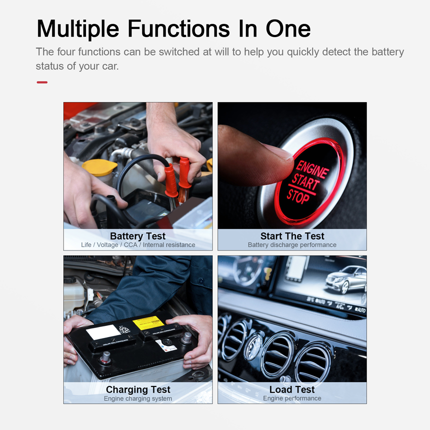 OBDResource BM520 Car Battery Tester 6V 12V 24V - Professional Automotive Battery Analyzer with Non-Polarity Connection & 2.4" HD Color Screen