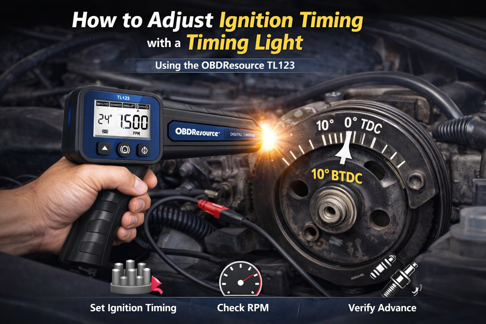 How to Adjust Ignition Timing with a Timing Light: A Practical Guide Using the OBDResource TL123