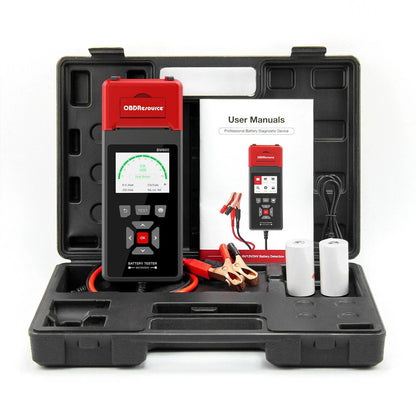 OBDResource BM800 Professional Battery Tester with Built-in Thermal Printer - 6V 12V 24V Battery Analyzer for Cars & Heavy Duty Trucks, 2.8" Color Screen Diagnostic Tool - OBDResource USA