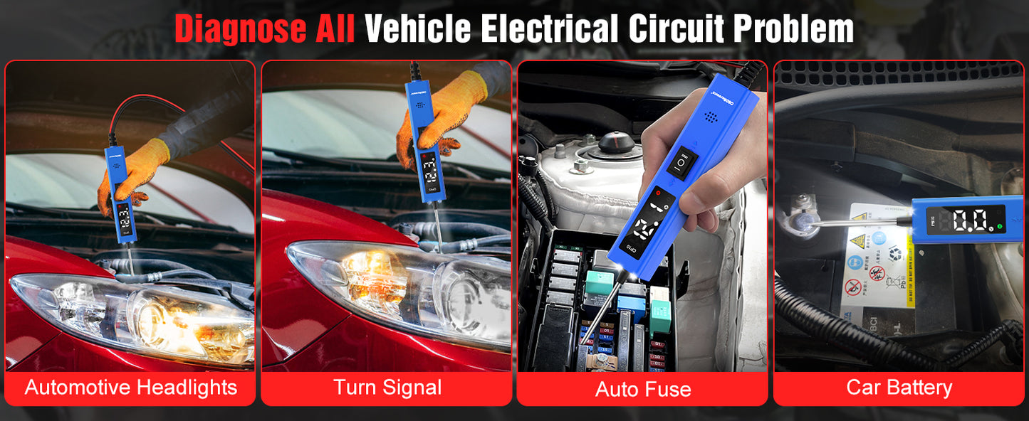 OBDResource CP10 Power Probe 6V 30V - Professional Automotive Circuit Tester with OLED Display & Component Activation Tool for Cars & Trucks