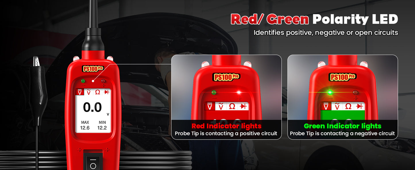 PS100PRO Automotive Electrical Circuit Tester | Power Circuit Probe, Component Activation & Short Circuit Location Tool
