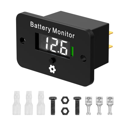 OBDResource BM280 super battery tester displaying voltage and battery status on a digital screen, designed for 12V-72V batteries.
