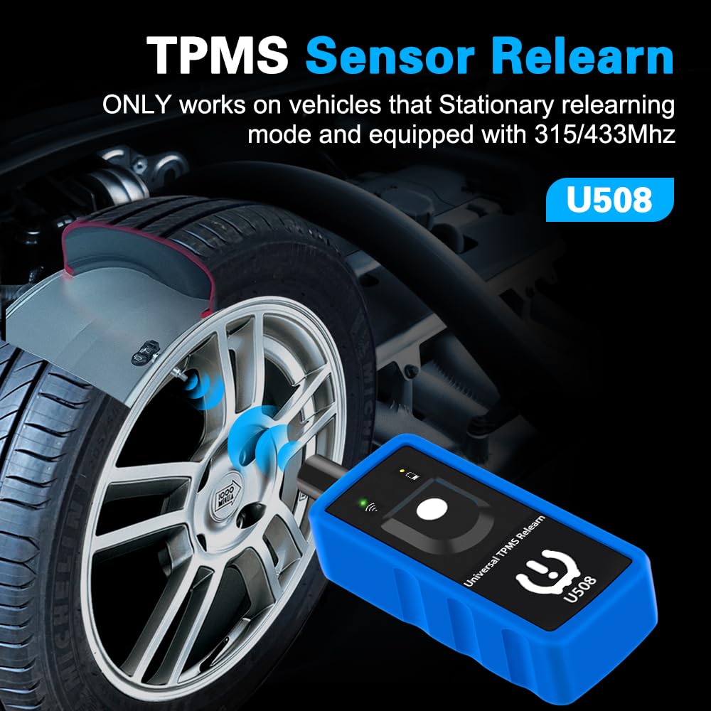 OBDResource U508 Universal TPMS Relearn Tool – 315/433 MHz Tire Pressure Sensor Activation & Reset Tool for Jeep, Chrysler, Ford, Dodge Vehicles - OBDResource USA