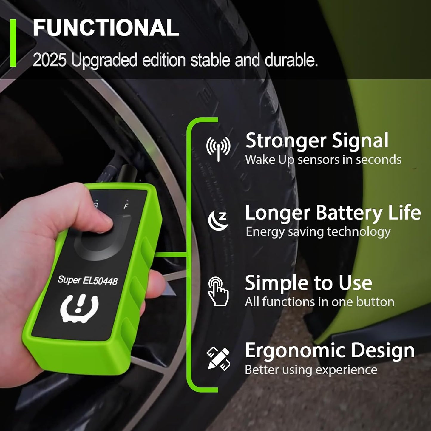 OBDResource Super EL50448 2-in-1 TPMS Relearn Tool for GM & Ford – Tire Pressure Sensor Reset & Activation Tool (315/433 MHz)