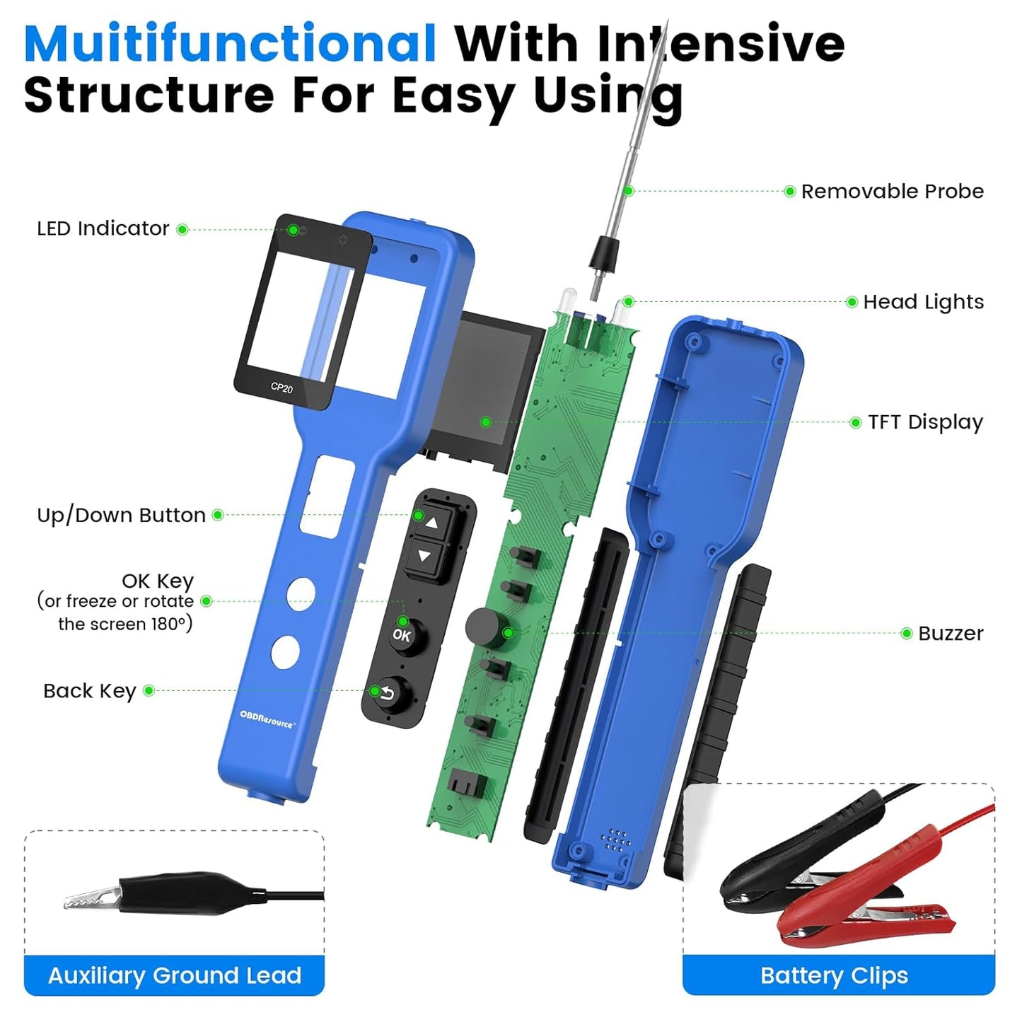 OBDResource CP20 Professional Automotive Circuit Probe 12V/24V Vehicle Electrical Diagnostic Tester - OBDResource USA
