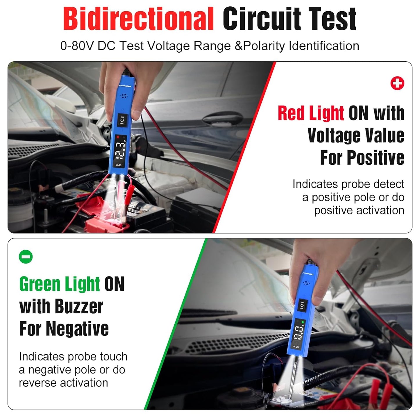 OBDResource CP10 Power Probe 6V 30V - Professional Automotive Circuit Tester with OLED Display & Component Activation Tool for Cars & Trucks
