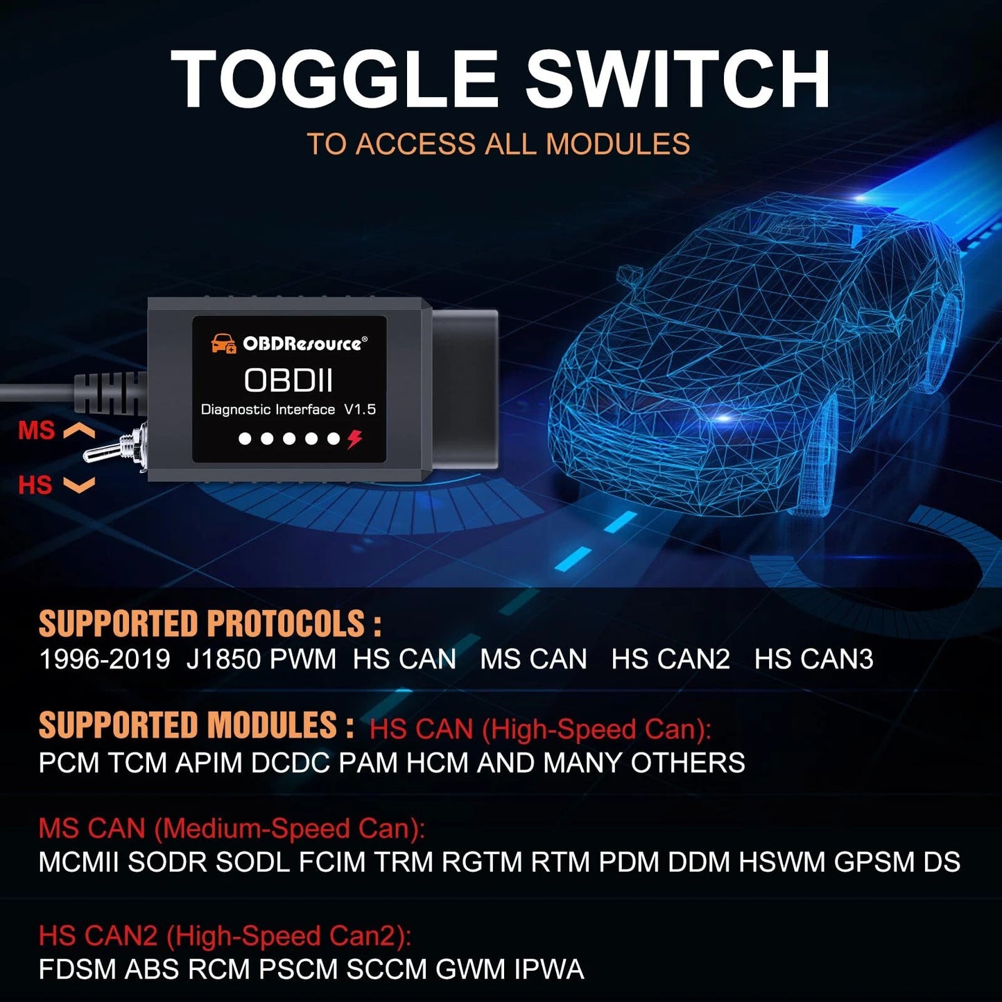 OBDResource FORScan ELMconfig ELM327 USB OBD2 Adapter