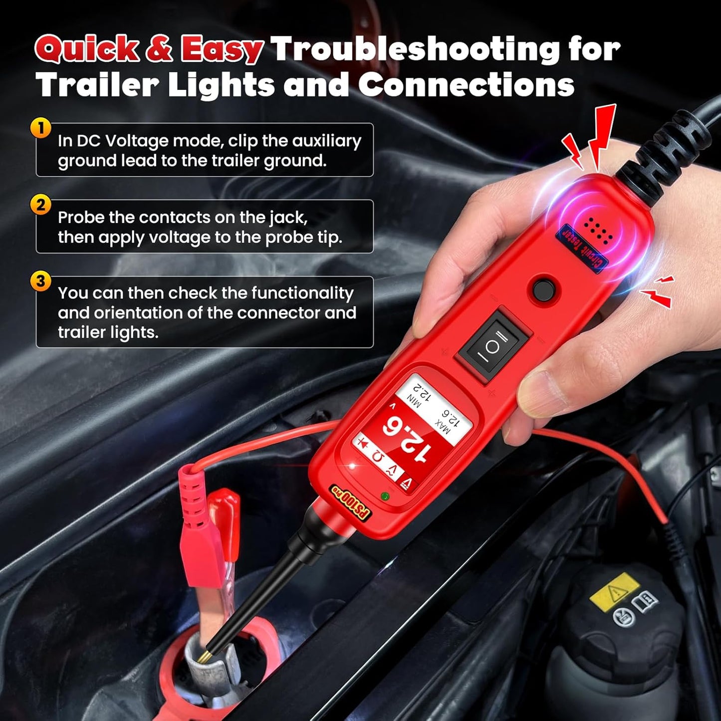 PS100PRO Automotive Electrical Circuit Tester | Power Circuit Probe, Component Activation & Short Circuit Location Tool