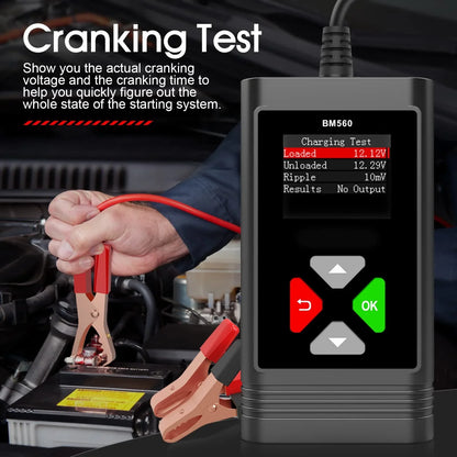 OBDResource BM560 Pro 6V 12V Battery Tester - 1.8" HD Color Screen Analyzer with Real-time Waveform & One-Click Screenshot - OBDResource USA