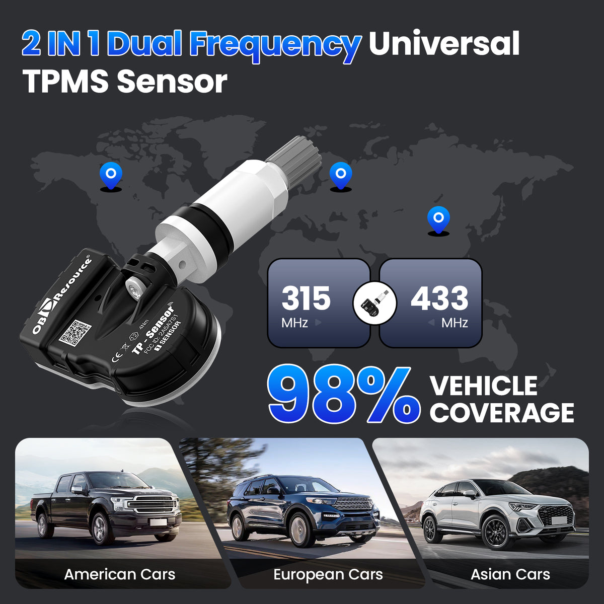 OBDResource TP-Sensor 315MHz 433MHz 2 In 1