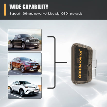 OBDResource P04 Lite Lightning Code Eraser OBD2 scanner for clearing vehicle fault codes, plug and play diagnostic tool.