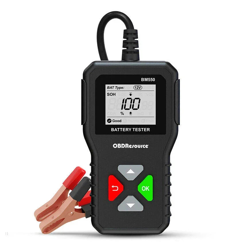 OBDResource BM550 Professional 6V 12V 24V Battery Tester - 100-2000 CCA Analyzer for Cars, Trucks & Motorcycles