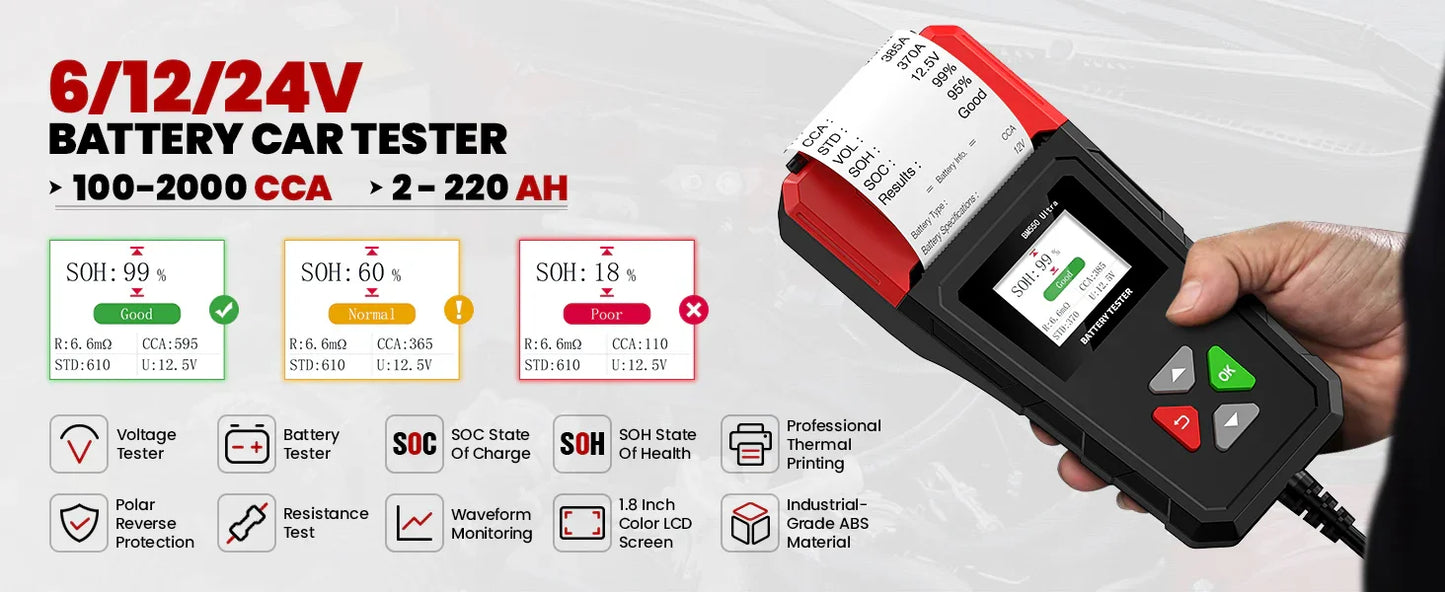 OBDResource BM550 Ultra Super Battery Tester with Printer Function