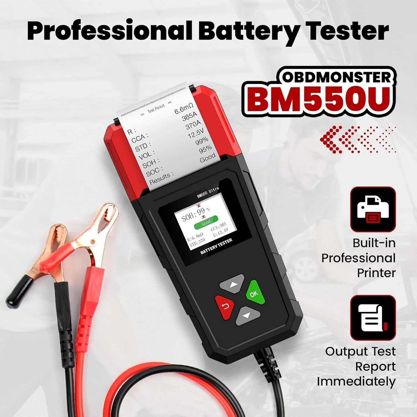 OBDResource BM550 Ultra Super Battery Tester with Printer Function