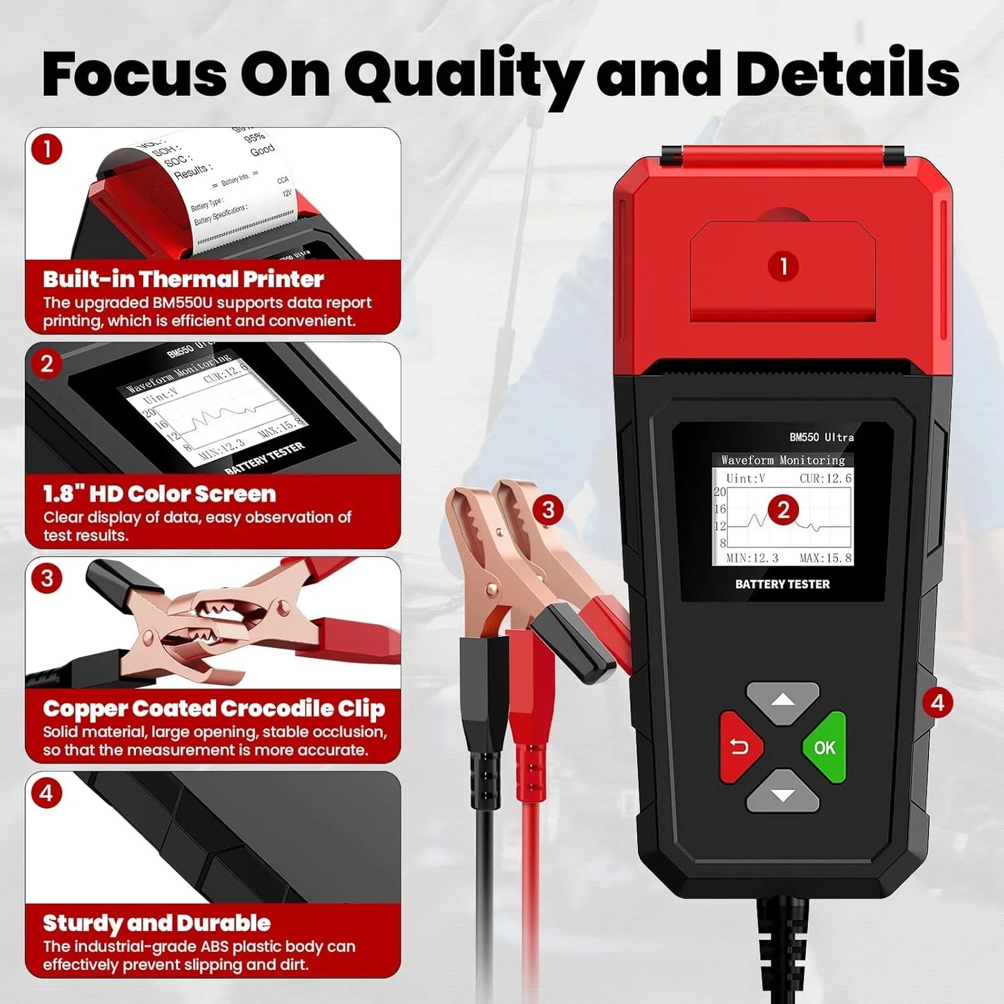 OBDResource BM550 Ultra Super Battery Tester with Printer Function
