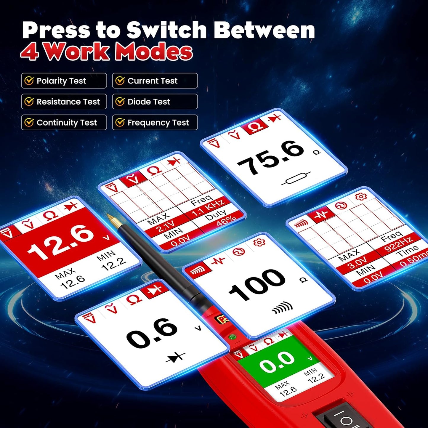 PS100PRO Automotive Electrical Circuit Tester | Power Circuit Probe, Component Activation & Short Circuit Location Tool