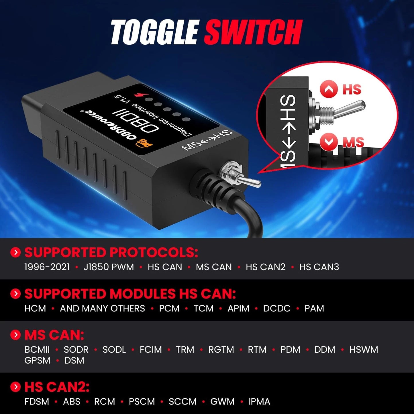 OBDResource FORScan ELMconfig ELM327 USB OBD2 Adapter