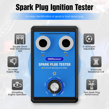 OBDResource ST100 Pro Spark Plug Tester – Professional Dual-Plug Ignition Diagnostic Tool with Wide Voltage Input - OBDResource USA