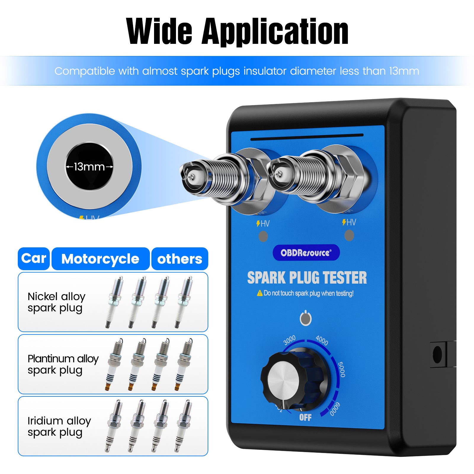 OBDResource ST100 Pro Spark Plug Tester – Professional Dual-Plug Ignition Diagnostic Tool with Wide Voltage Input - OBDResource USA