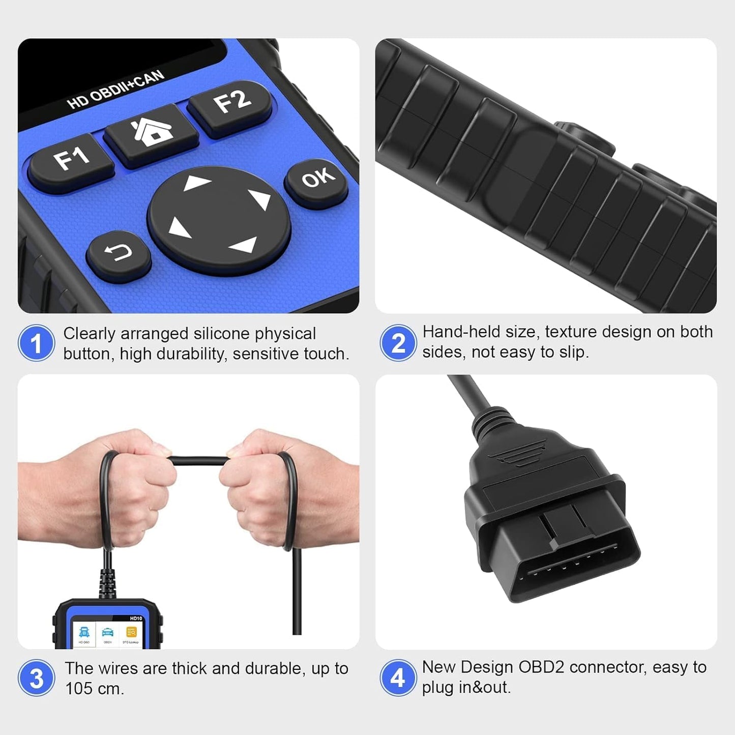 OBDResource HD10 heavy duty truck scanner displaying diagnostic code screen for diesel trucks and commercial vehicle systems.