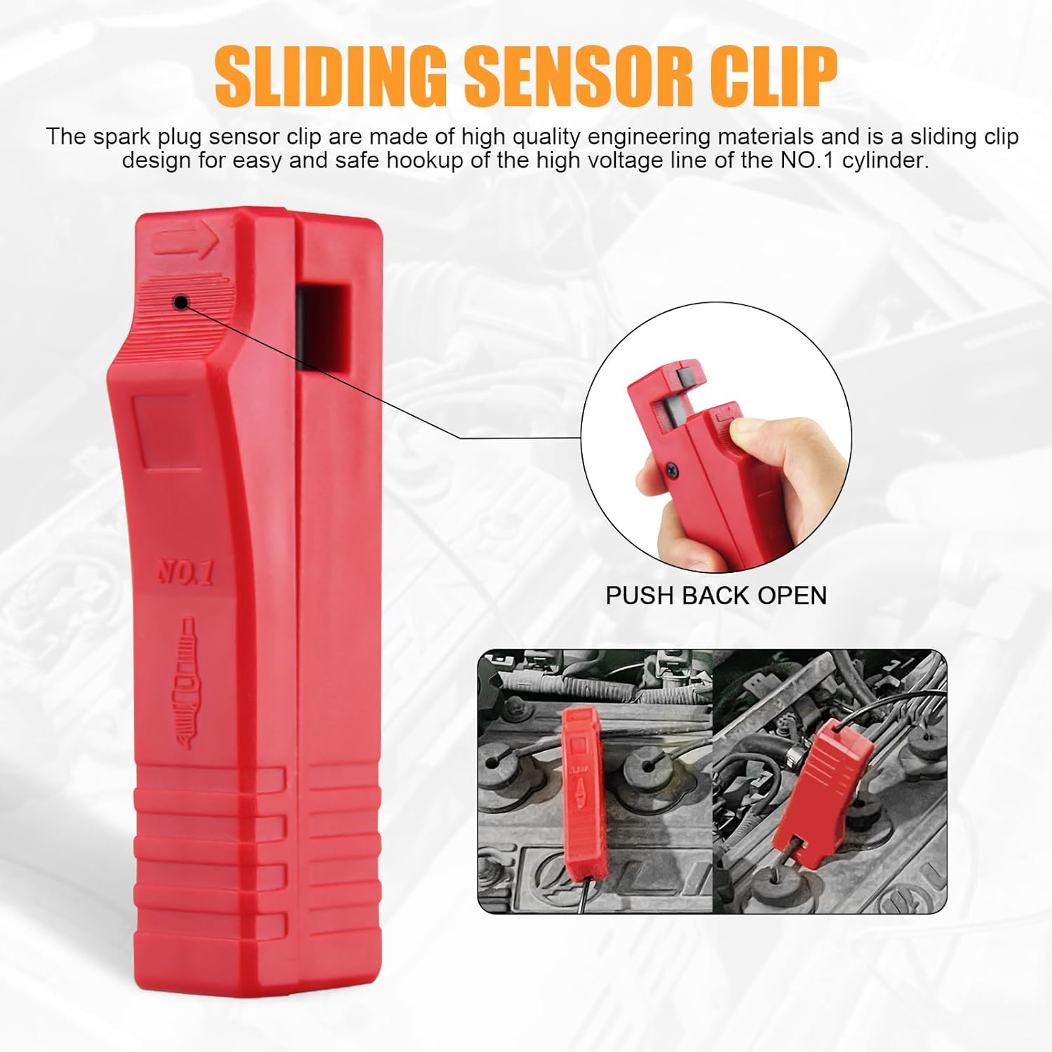 OBDResource N124 professional ignition timing light for cars, motorcycles, and marine engines, 12V inductive strobe lamp in use.
