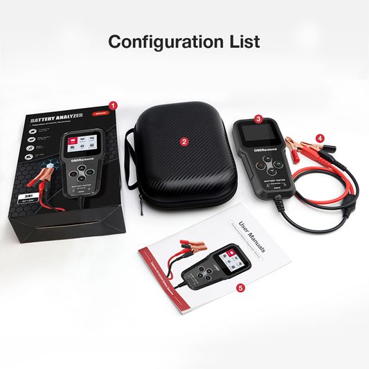 OBDResource BM520 Car Battery Tester 6V 12V 24V - Professional Automotive Battery Analyzer with Non-Polarity Connection & 2.4" HD Color Screen