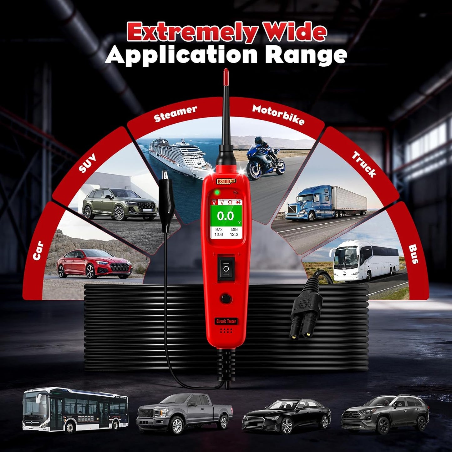 PS100PRO Automotive Electrical Circuit Tester | Power Circuit Probe, Component Activation & Short Circuit Location Tool