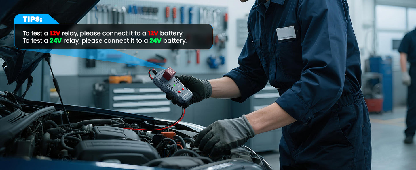 OBDResource RT911 Professional 12V/24V Automotive Relay Tester – Fast Relay Function Check & LED Indicator Diagnostic Tool