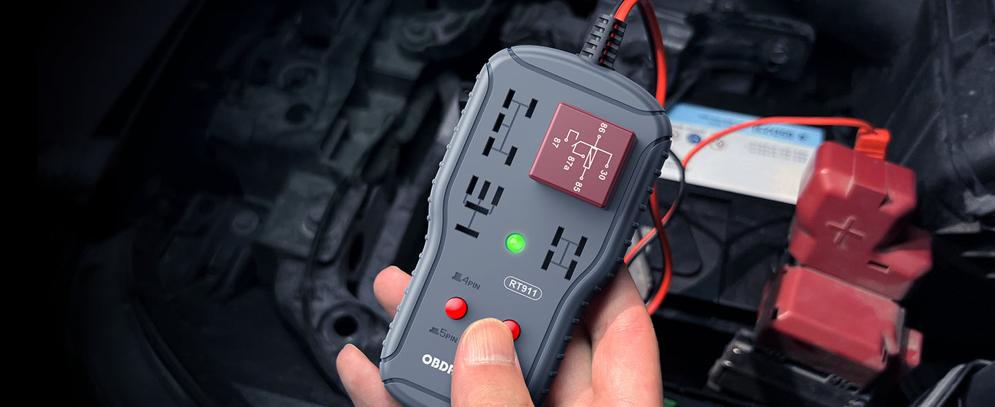 OBDResource RT911 Professional 12V/24V Automotive Relay Tester – Fast Relay Function Check & LED Indicator Diagnostic Tool