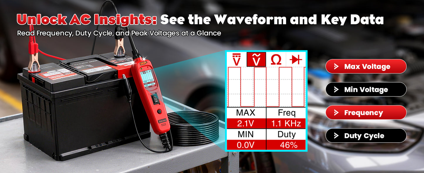 PS100PRO Automotive Electrical Circuit Tester | Power Circuit Probe, Component Activation & Short Circuit Location Tool
