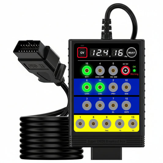 OBDResource BX100 OBD-II Breakout Box & CAN Protocol Detector – Voltage Constant & Short-Circuit Protection Diagnostic Tool with 12 Extension Cables - OBDResource USA