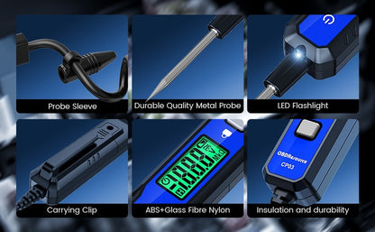 OBDResource CP03 Automotive Circuit Probe Tester, Smart Digital Voltage & Continuity Tester for 12V/24V Car Electrical Diagnostics - OBDResource USA