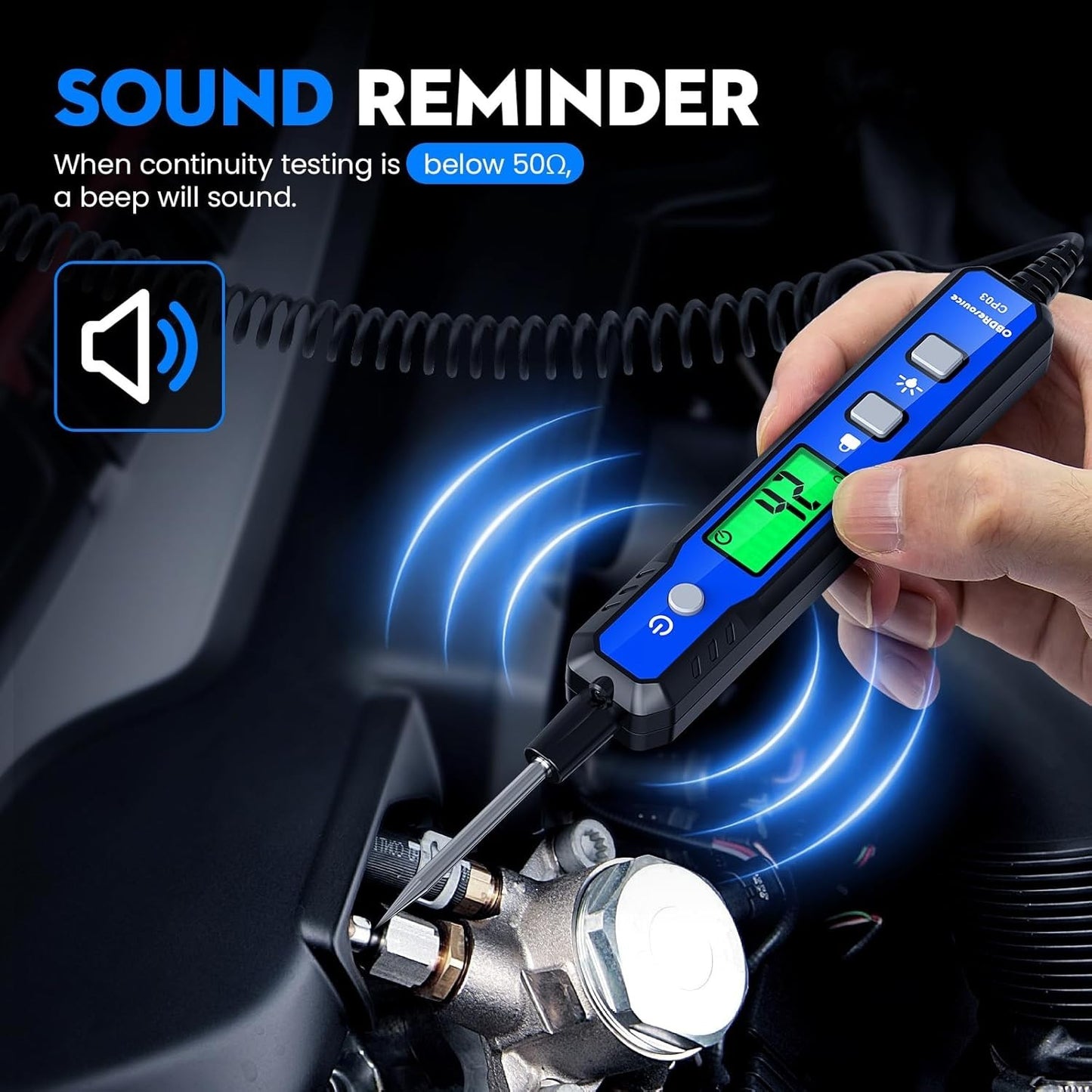 OBDResource CP03 Automotive Circuit Probe Tester, Smart Digital Voltage & Continuity Tester for 12V/24V Car Electrical Diagnostics - OBDResource USA