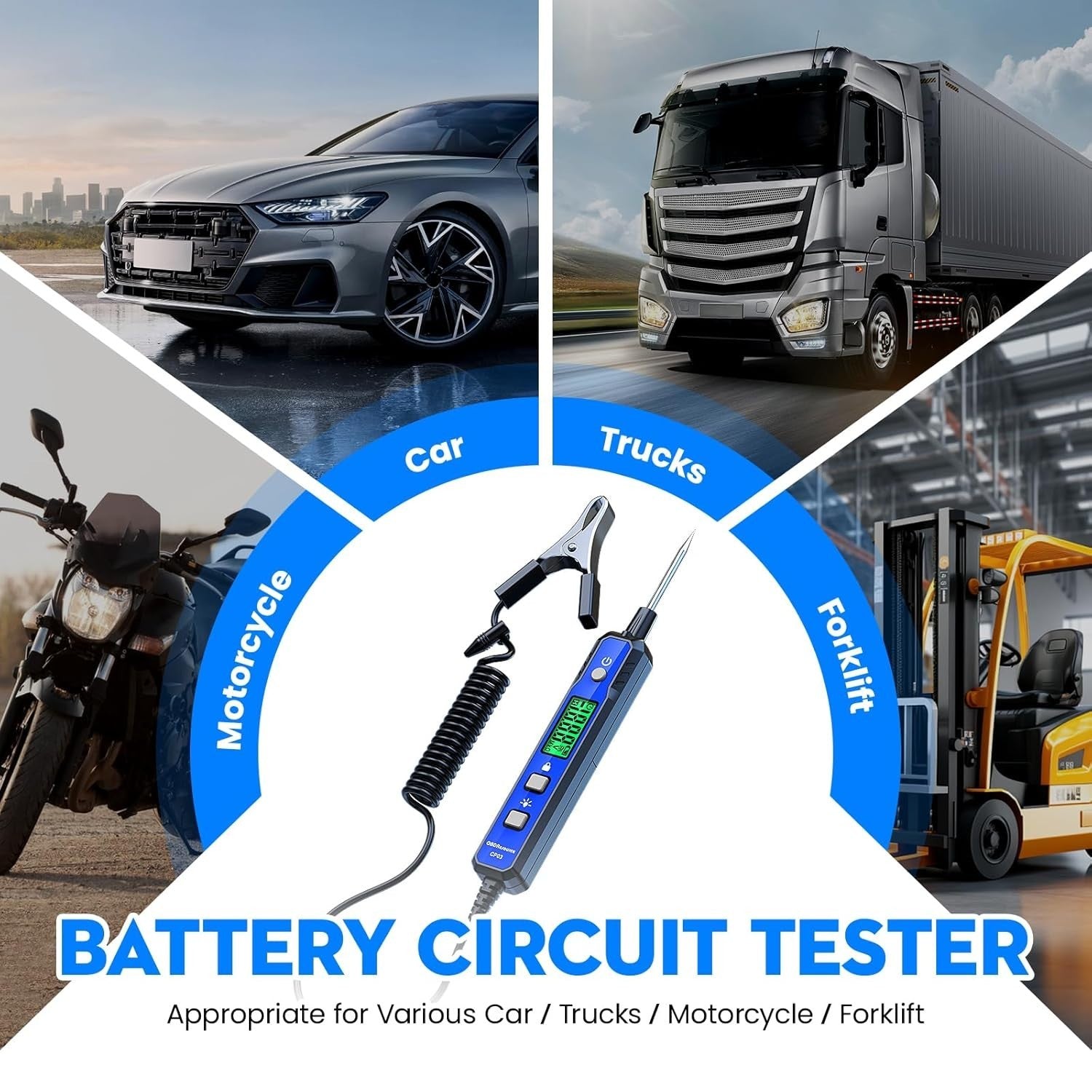 OBDResource CP03 Automotive Circuit Probe Tester, Smart Digital Voltage & Continuity Tester for 12V/24V Car Electrical Diagnostics - OBDResource USA