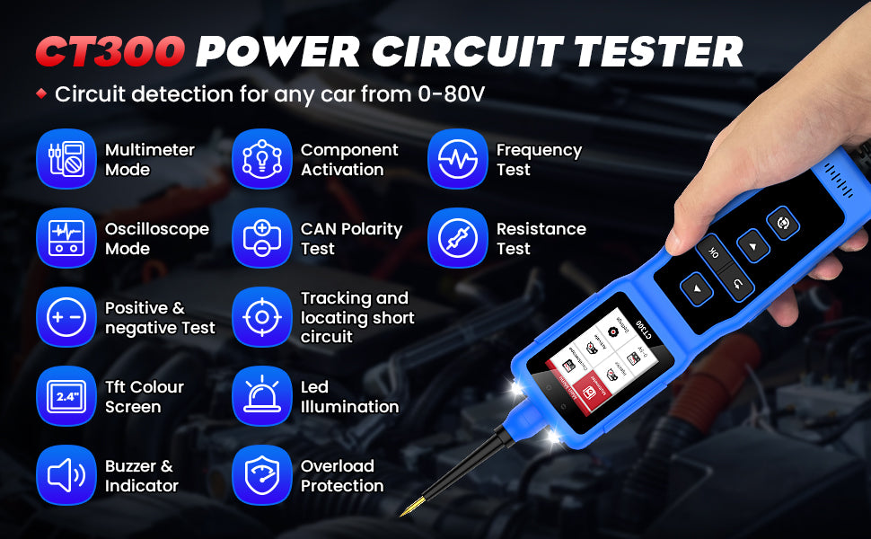 OBDResource CP30 Automotive Circuit Probe 12V/24V Heavy Duty Electrical Diagnostic & Short/Open Detection Tester - OBDResource USA