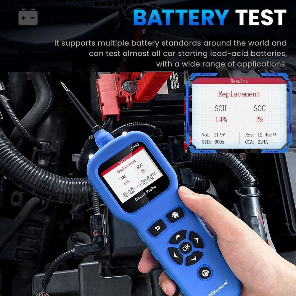 OBDResource CP40 4-in-1 Automotive Circuit Probe & Oscilloscope Multimeter 12V/24V Vehicle Electrical Diagnostic Tool