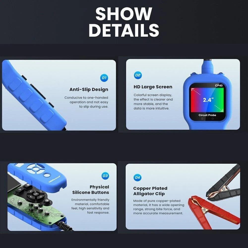 OBDResource CP40 4-in-1 Automotive Circuit Probe & Oscilloscope Multimeter 12V/24V Vehicle Electrical Diagnostic Tool