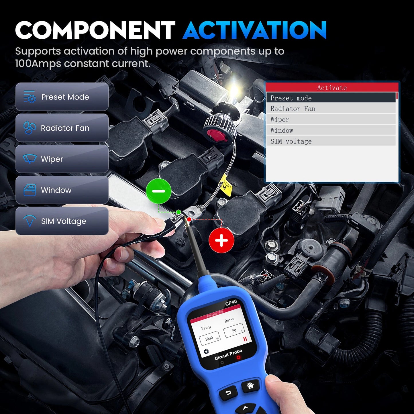 OBDResource CP40 4-in-1 Automotive Circuit Probe & Oscilloscope Multimeter 12V/24V Vehicle Electrical Diagnostic Tool