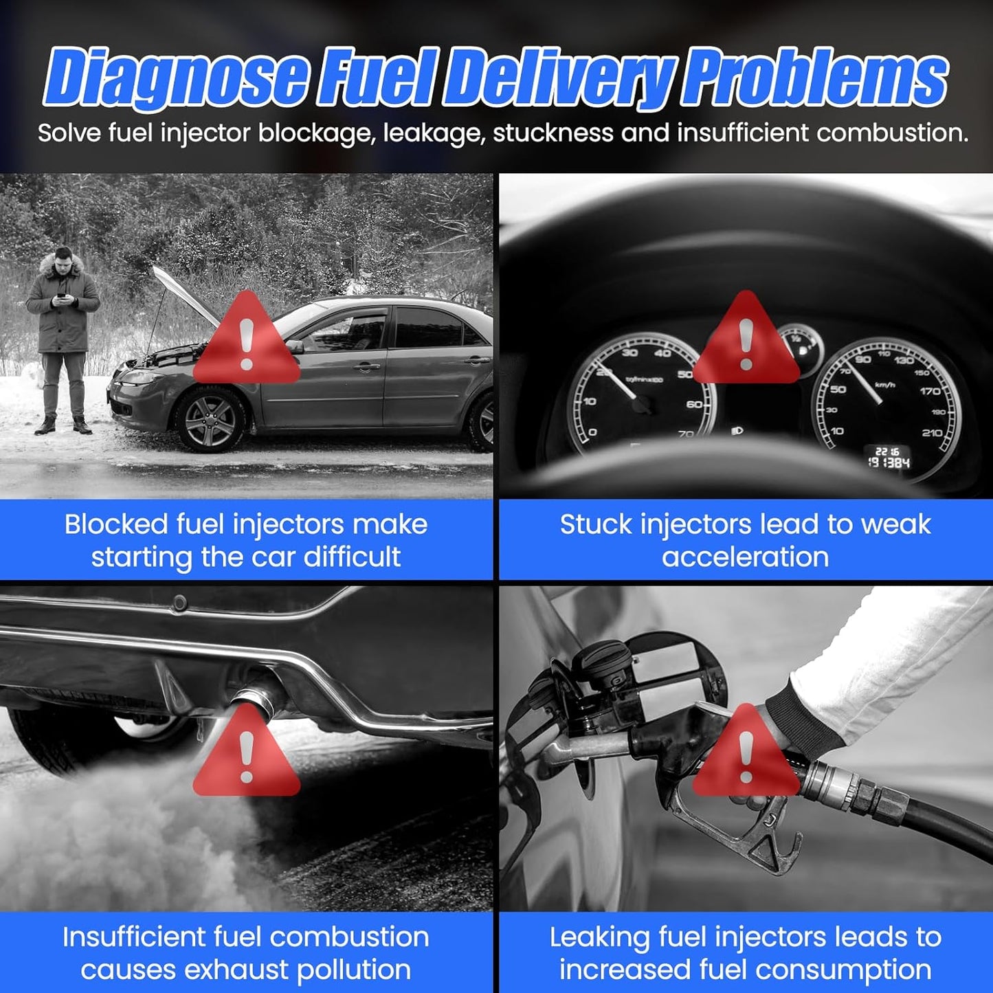 OBDResource Automotive Fuel Injector Tester & Adapter Kit – 5V/12V Pulse Injector Diagnostic Tool with LED Display & 10 Adjustable Pulse Modes - OBDResource USA