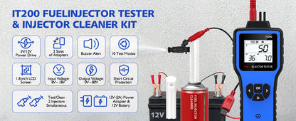 OBDResource Automotive Fuel Injector Tester & Adapter Kit – 5V/12V Pulse Injector Diagnostic Tool with LED Display & 10 Adjustable Pulse Modes - OBDResource USA