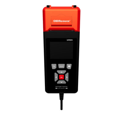 OBDResource BM800 Professional Battery Tester with Built-in Thermal Printer - 6V 12V 24V Battery Analyzer for Cars & Heavy Duty Trucks, 2.8" Color Screen Diagnostic Tool