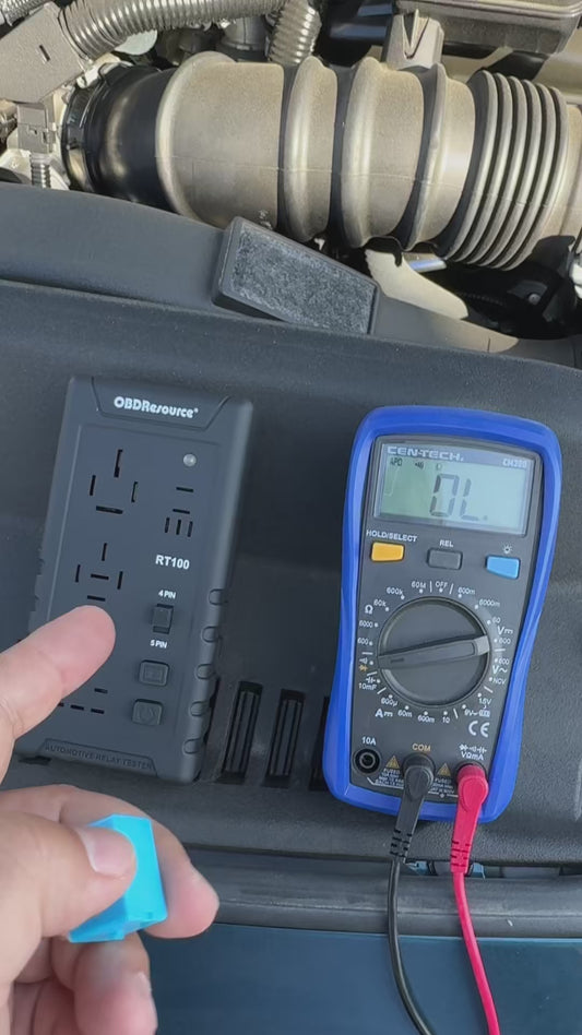 OBDResource RT100 Ultimate Smart Relay Tester - Wireless 12V/24V Auto-ID for Standard & Maxi Relays, Professional MCU Precision