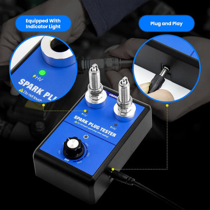 OBDResource ST100 Automotive Spark Plug Tester – Professional Spark Plug Diagnostic Tool with Indicator Lights & Wide Voltage Input - OBDResource USA