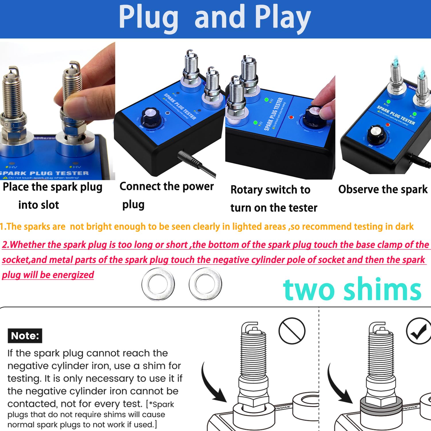 OBDResource ST100 Automotive Spark Plug Tester – Professional Spark Plug Diagnostic Tool with Indicator Lights & Wide Voltage Input - OBDResource USA